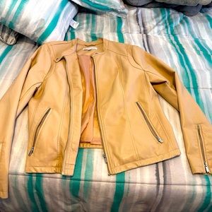 Tan leather jacket only wore a few times